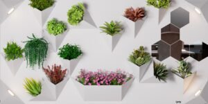 Jardim Vertical Modular Orbi Geometric – Sistema Vivo com Iluminação Integrada